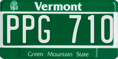 VT license plate PPG710