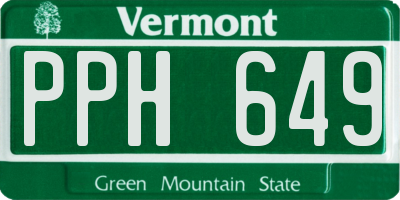 VT license plate PPH649