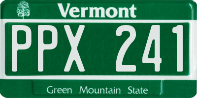 VT license plate PPX241