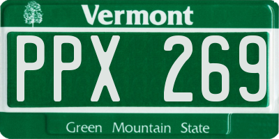 VT license plate PPX269