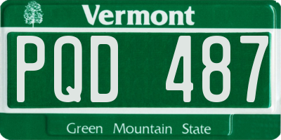 VT license plate PQD487