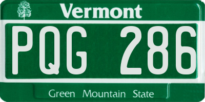 VT license plate PQG286