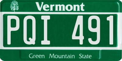 VT license plate PQI491