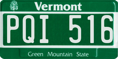 VT license plate PQI516