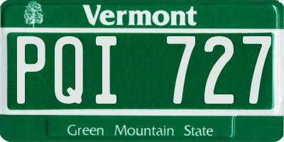 VT license plate PQI727