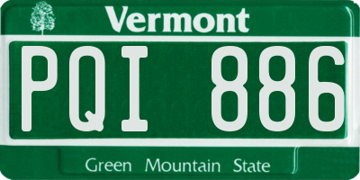 VT license plate PQI886