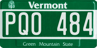 VT license plate PQO484