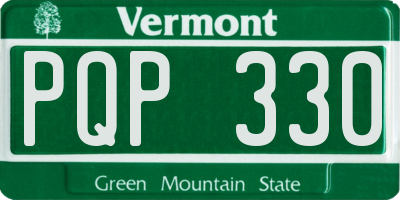 VT license plate PQP330