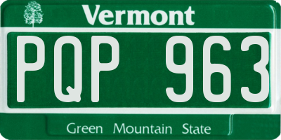 VT license plate PQP963