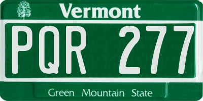 VT license plate PQR277