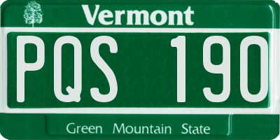 VT license plate PQS190