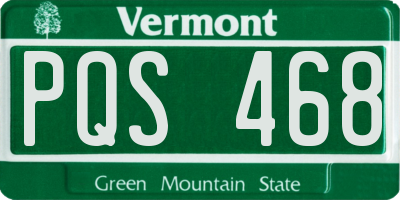 VT license plate PQS468