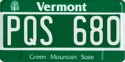 VT license plate PQS680