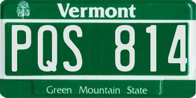 VT license plate PQS814