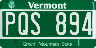 VT license plate PQS894