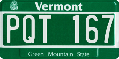 VT license plate PQT167