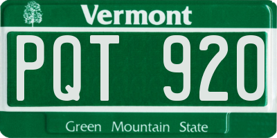 VT license plate PQT920