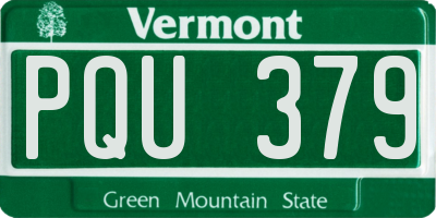 VT license plate PQU379
