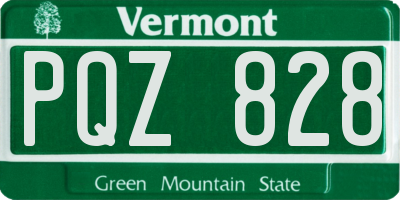 VT license plate PQZ828
