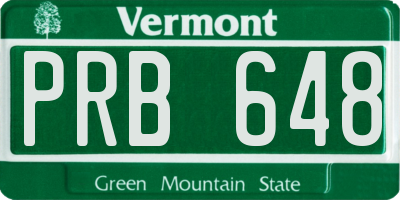 VT license plate PRB648