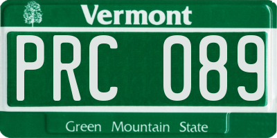 VT license plate PRC089