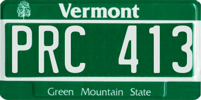VT license plate PRC413