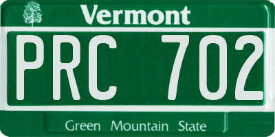 VT license plate PRC702
