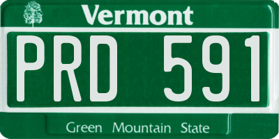 VT license plate PRD591