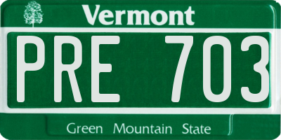 VT license plate PRE703