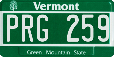 VT license plate PRG259
