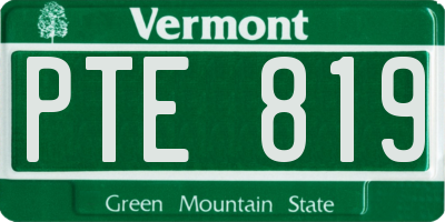 VT license plate PTE819