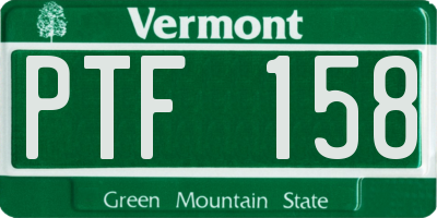 VT license plate PTF158