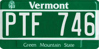 VT license plate PTF746