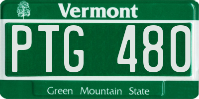 VT license plate PTG480