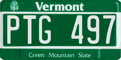 VT license plate PTG497