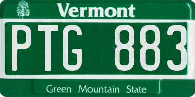 VT license plate PTG883