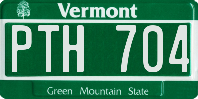 VT license plate PTH704