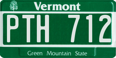 VT license plate PTH712