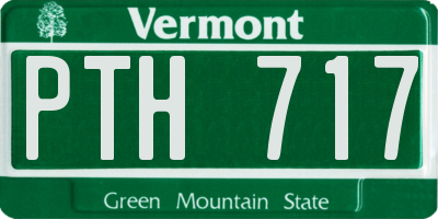 VT license plate PTH717