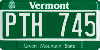 VT license plate PTH745