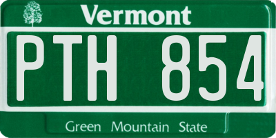 VT license plate PTH854