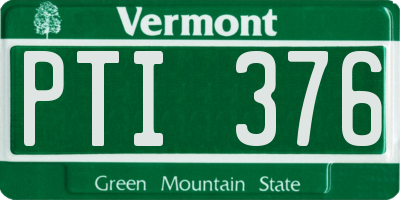 VT license plate PTI376