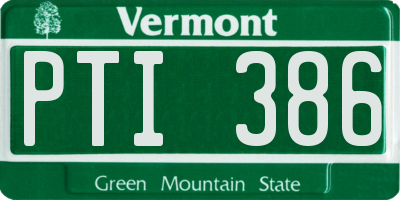VT license plate PTI386