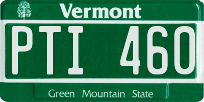 VT license plate PTI460