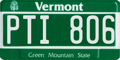 VT license plate PTI806