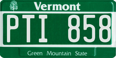 VT license plate PTI858