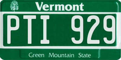 VT license plate PTI929