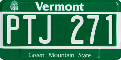 VT license plate PTJ271