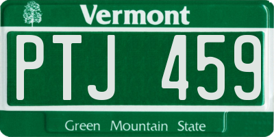 VT license plate PTJ459