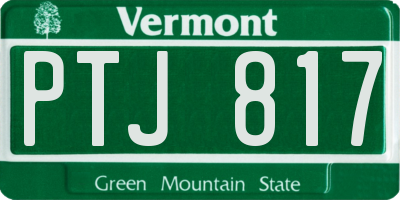 VT license plate PTJ817
